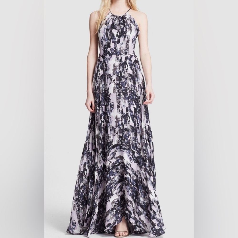 Parker Black and Light Pink Abstract Print Maxi Dress